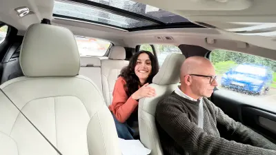 Woman and man in a car